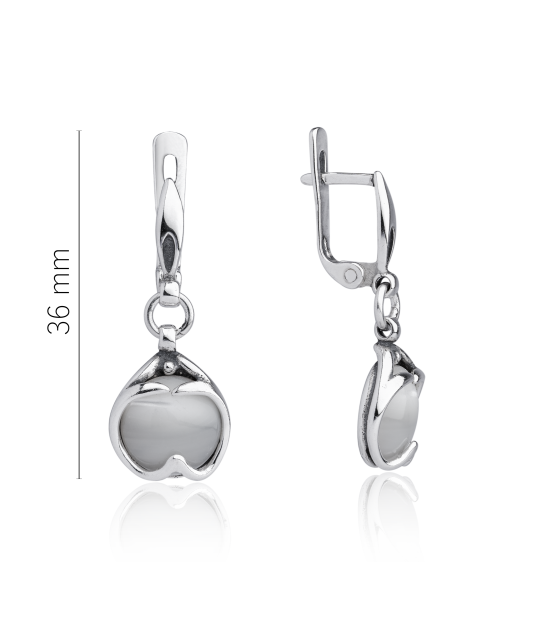 Sterling silver earrings with nacre