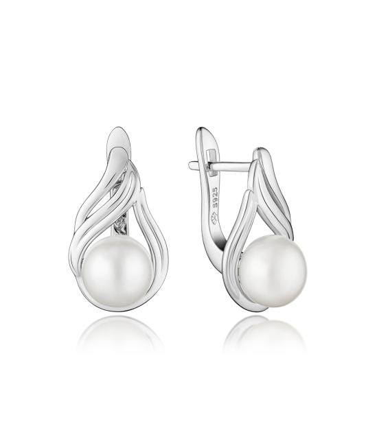 Серьги из серебра с жемчугом
