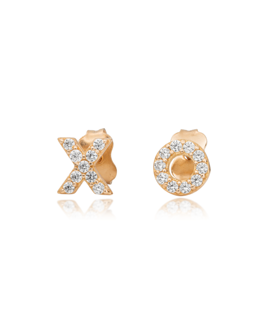 Gold earrings with zircons