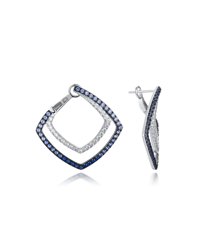 Sterling Silver earrings with zircons and spinels