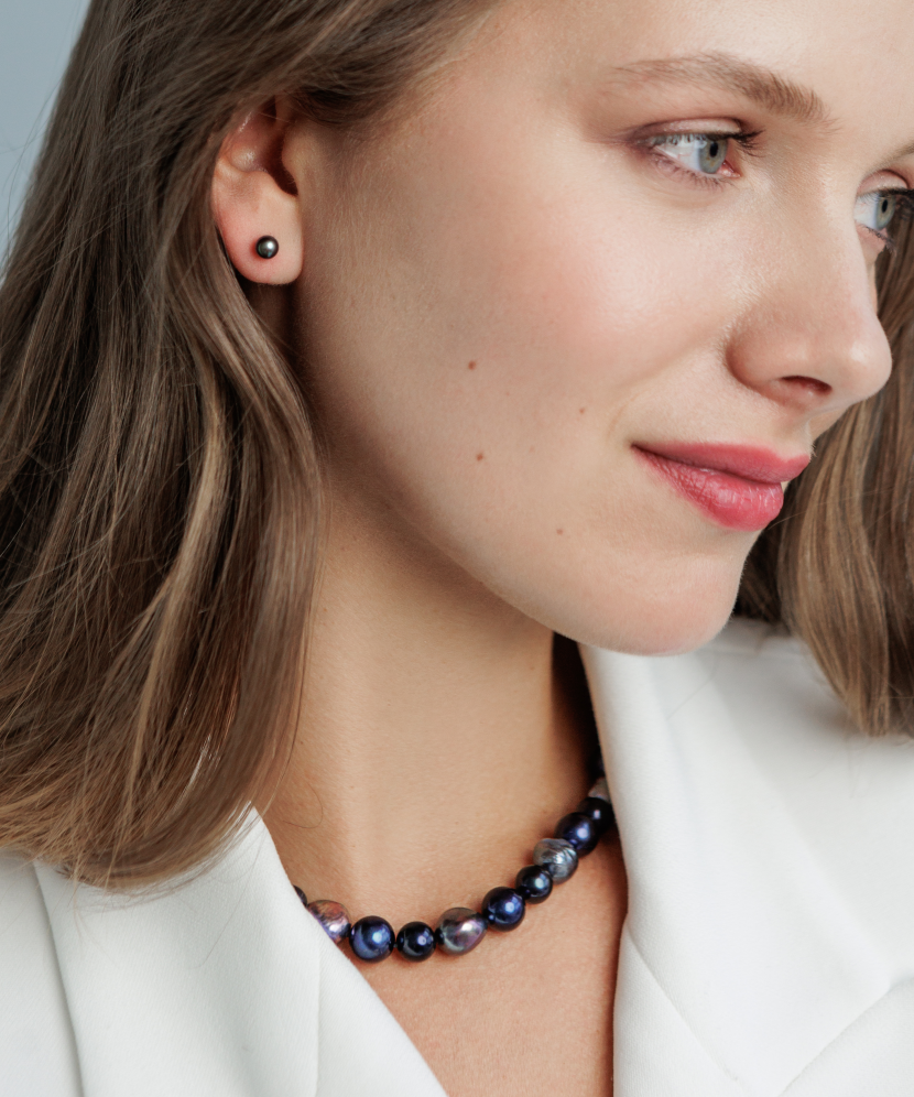 Pearl necklaces with sterling silver