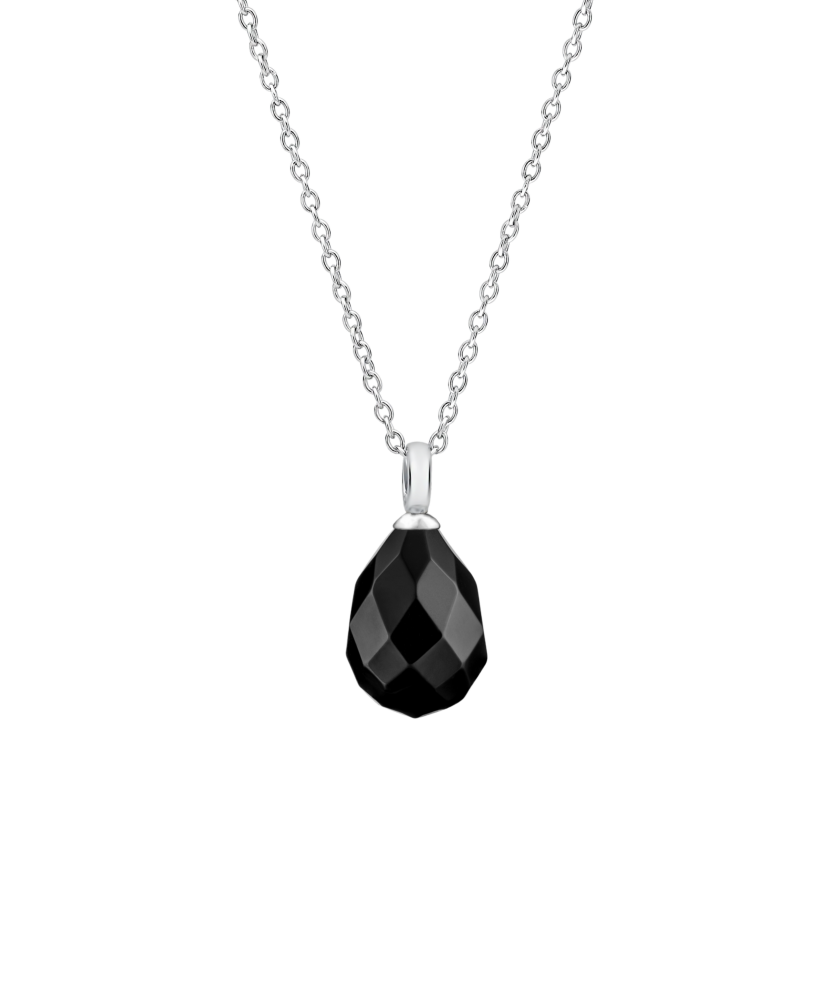 Sterling silver chain with onyx pendant