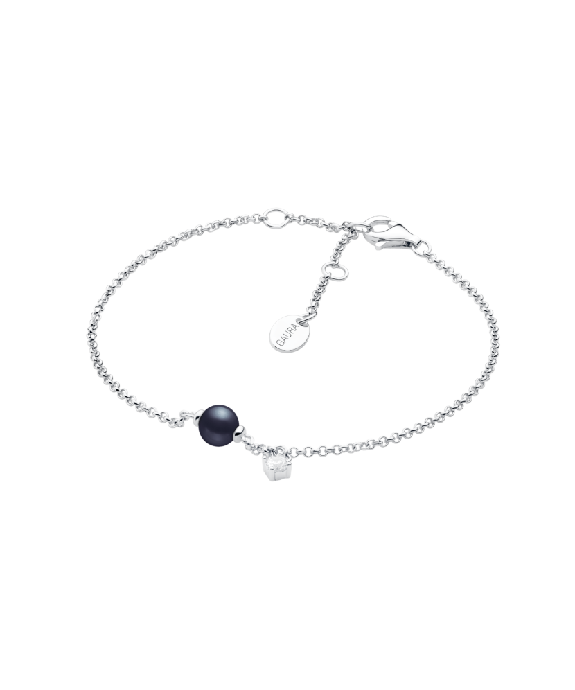 Sterling Silver bracelet with pearl and zirconium