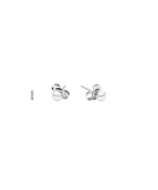 Sterling silver earrings with pearls 4 mm