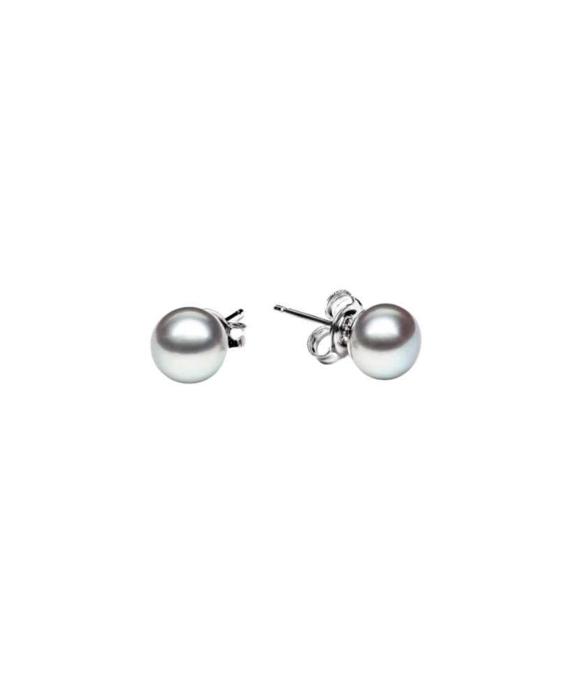 Sterling silver earrings with natural pearls