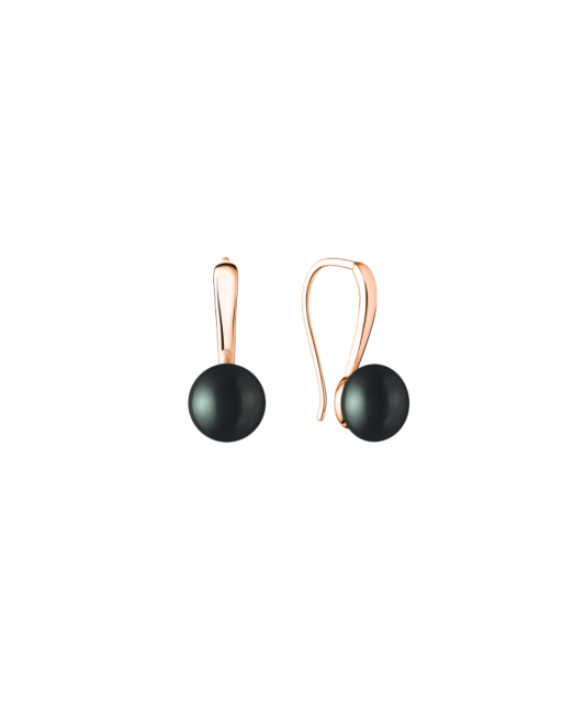 Gilded sterling silver earrings with natural pearls
