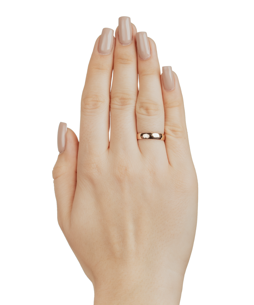 Gold wedding ring 4mm with comfort