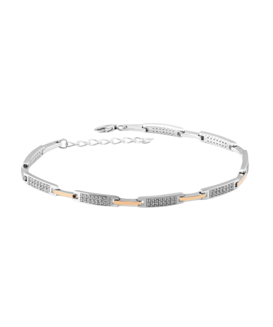 Gold plated sterling Silver bracelet with zircons