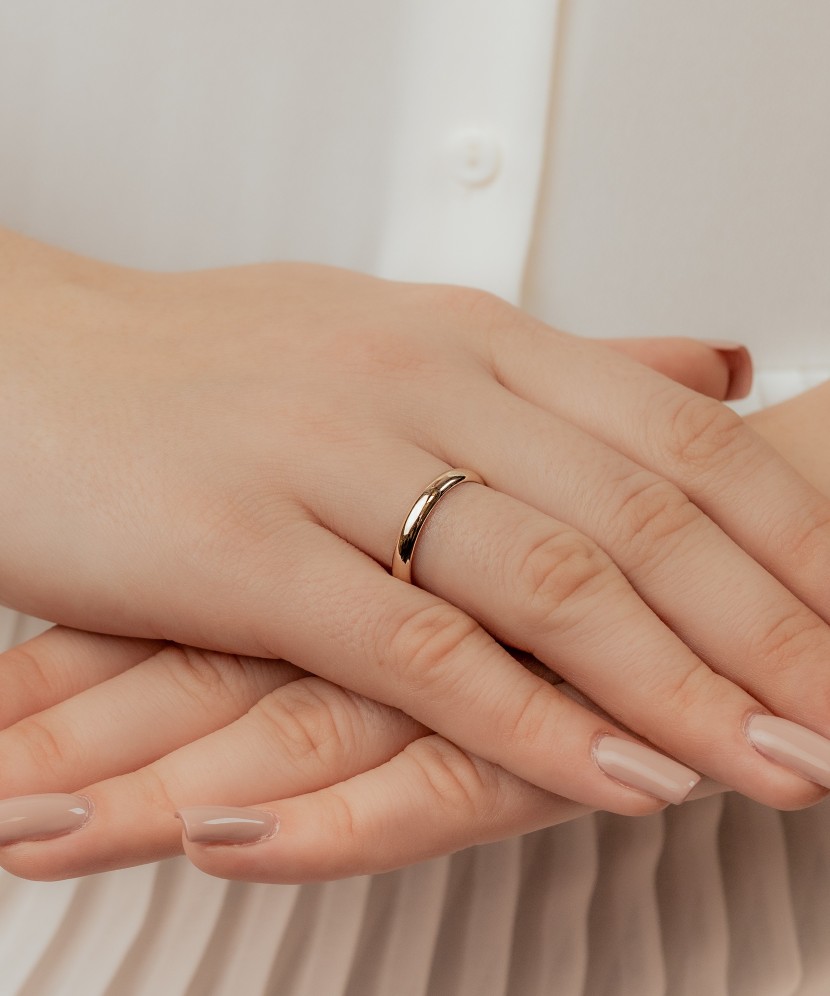 Обручальное серебряное кольцо с золотой пластиной Обручальное серебряное кольцо с золотой пластиной