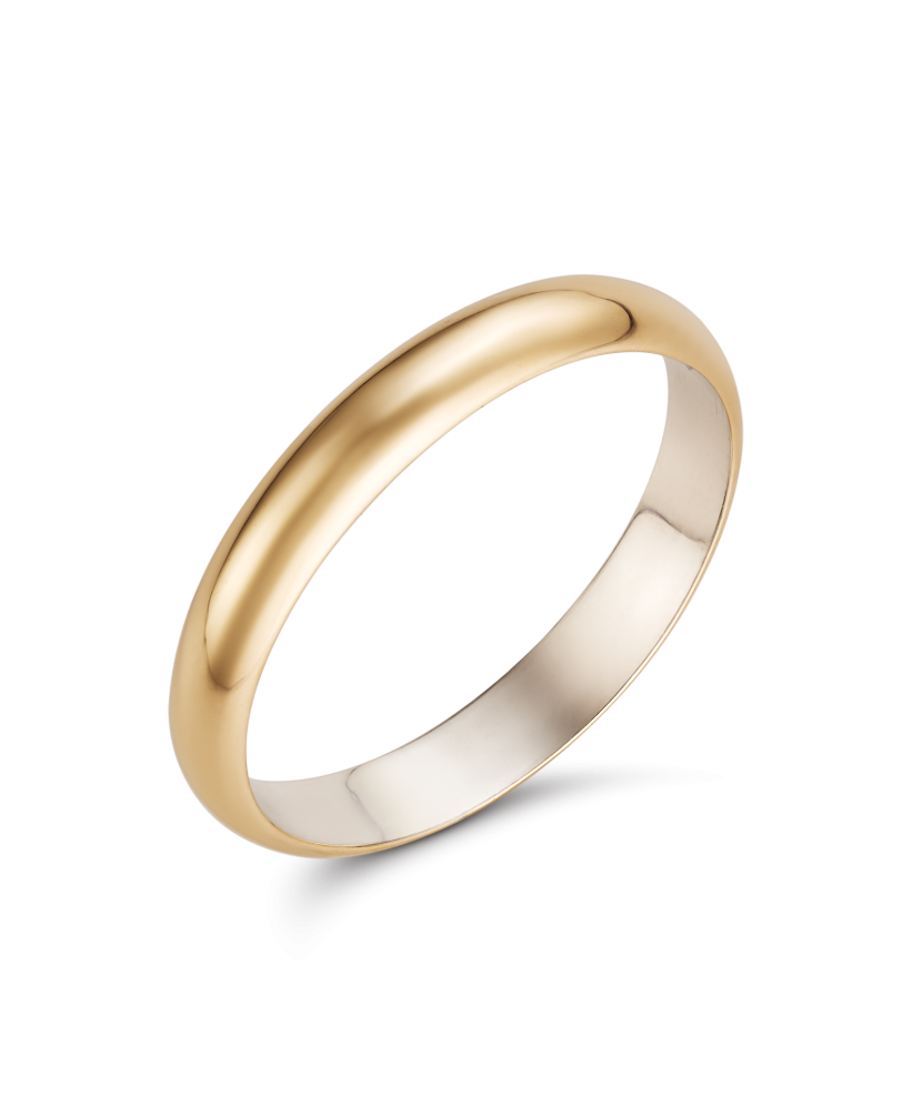 Wedding silver ring with gold plate