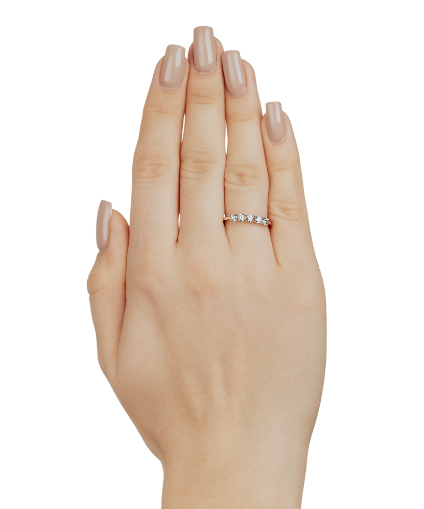 Gold ring with zircons