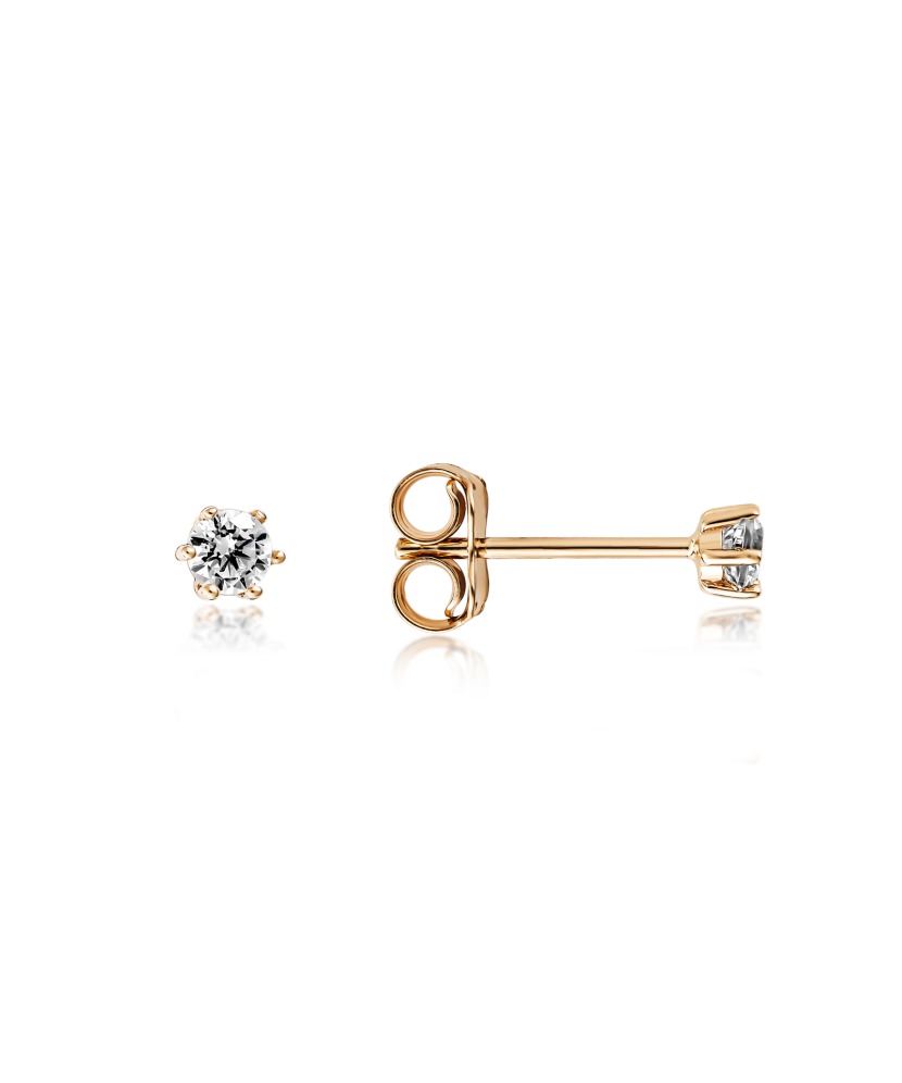Gold earrings with zircons
