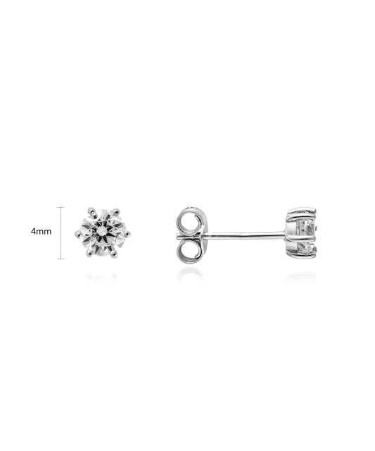 White gold earrings with zircons