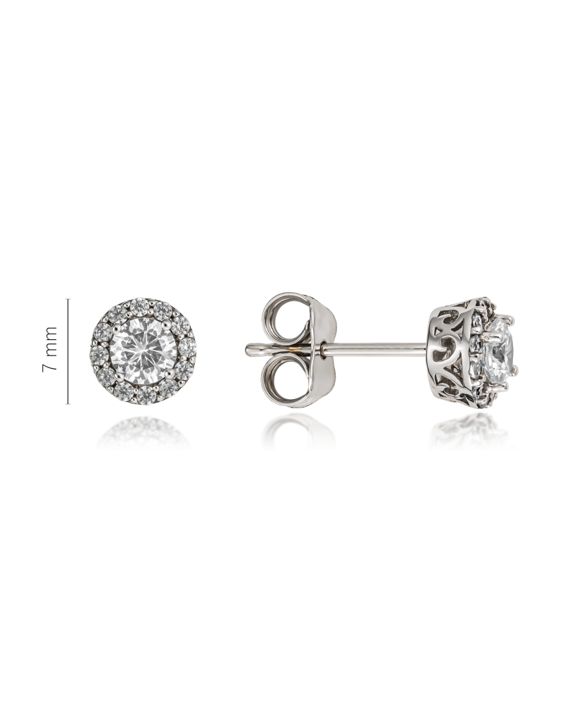 White gold earrings with zircons White gold earrings with zircons