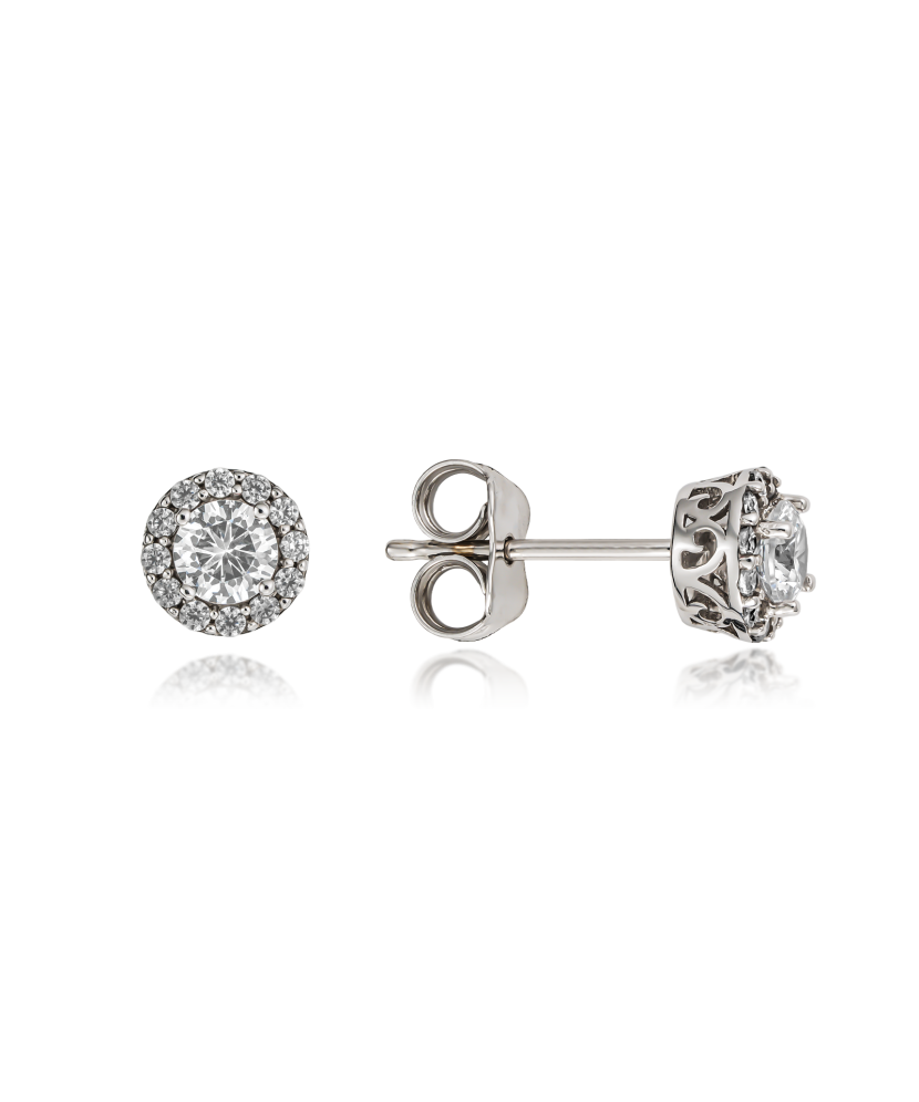 White gold earrings with zircons White gold earrings with zircons