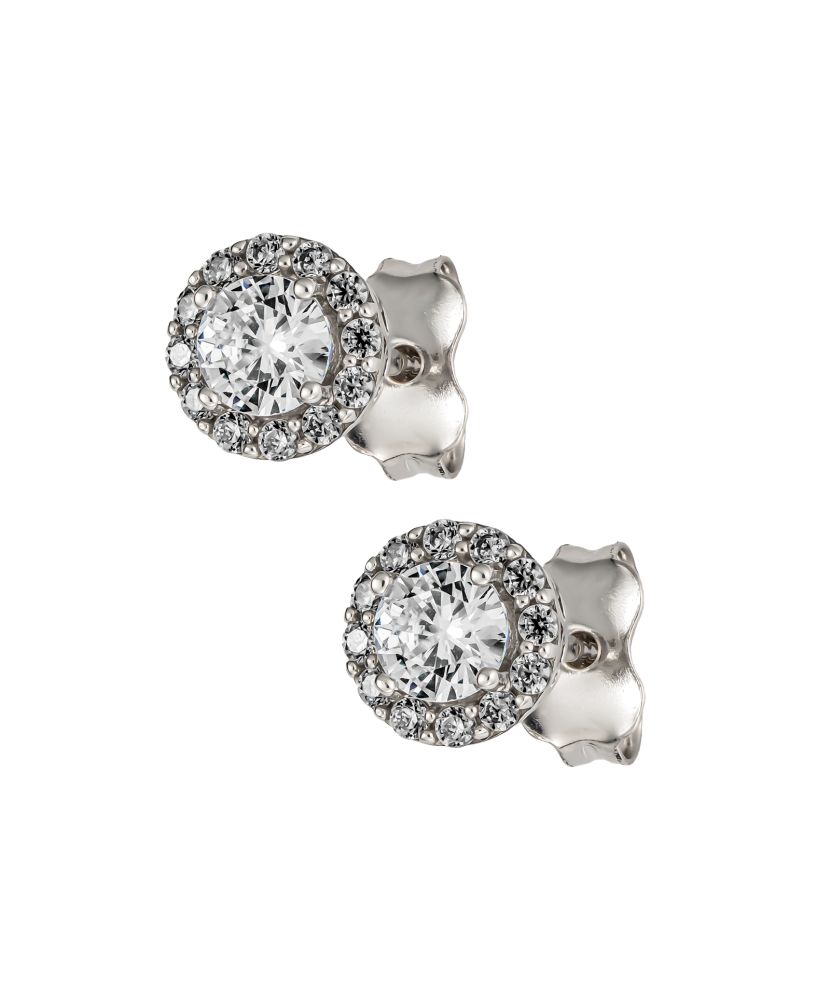 White gold earrings with zircons White gold earrings with zircons