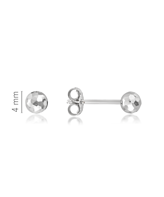White gold earrings "Bubbles" 4mm