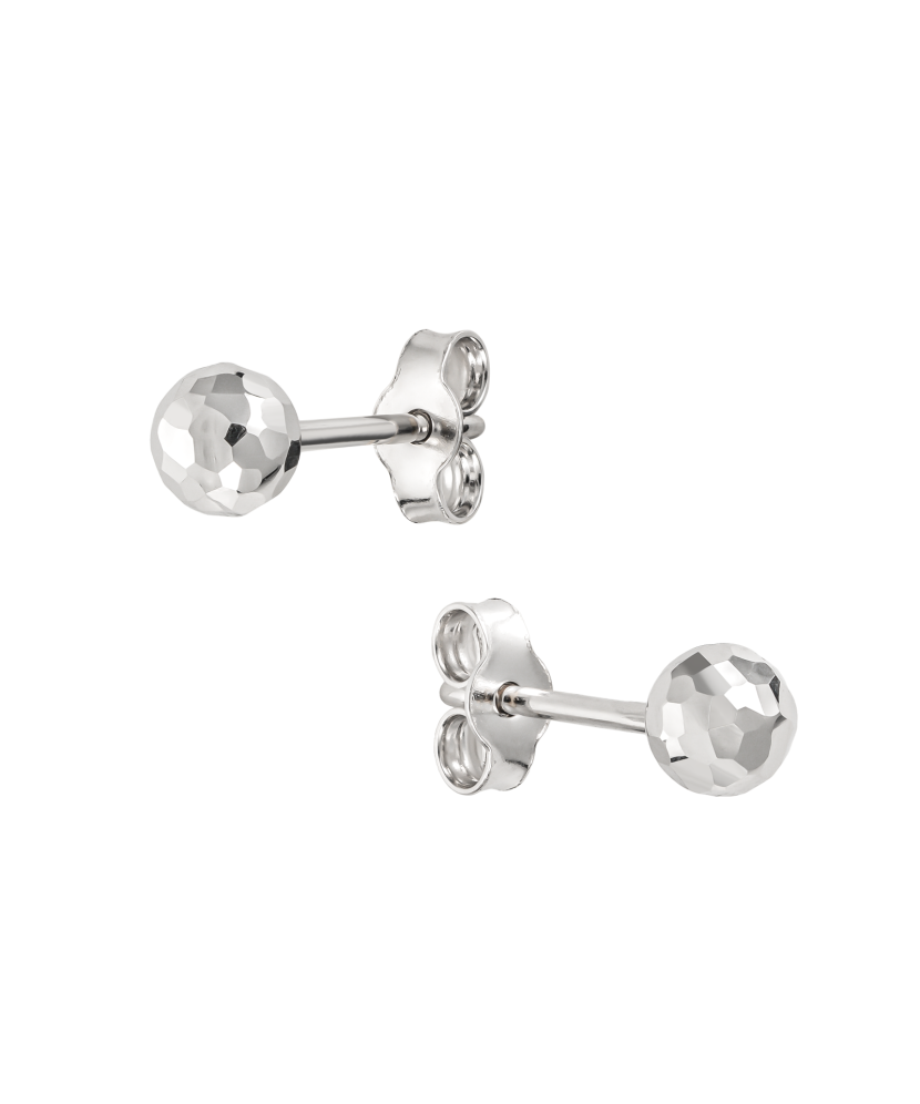 White gold earrings "Bubbles" 4mm White gold earrings "Bubbles" 4mm