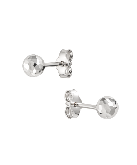 White gold earrings "Bubbles" 4mm