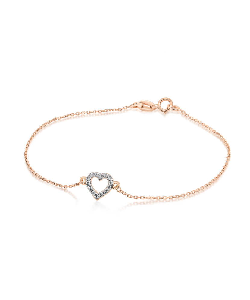 Gold bracelet with diamonds "Heart"