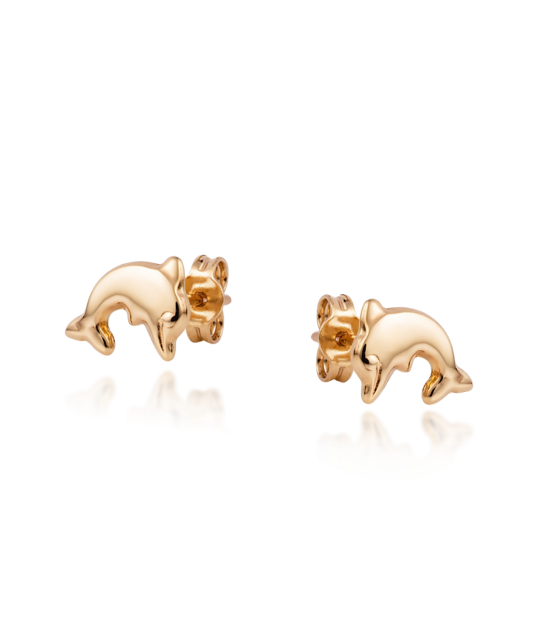 Gold earrings "Dolphin"