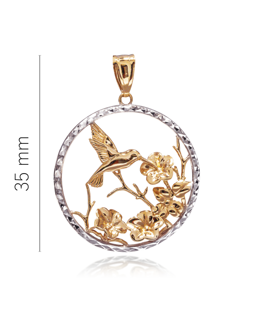 Gold pendant "Hummingbird"