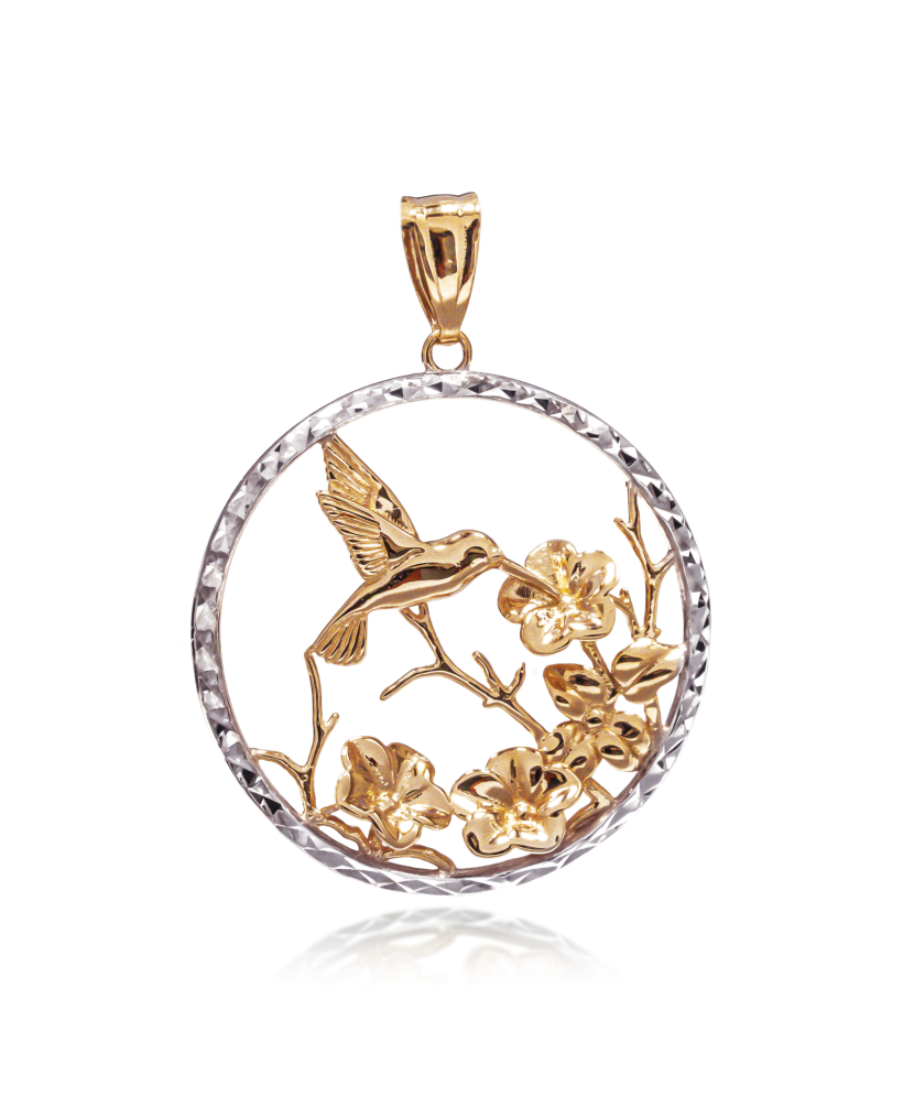 Gold pendant "Hummingbird"
