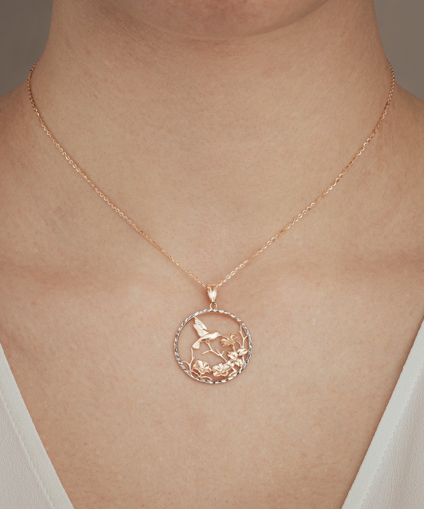 Gold pendant "Hummingbird"