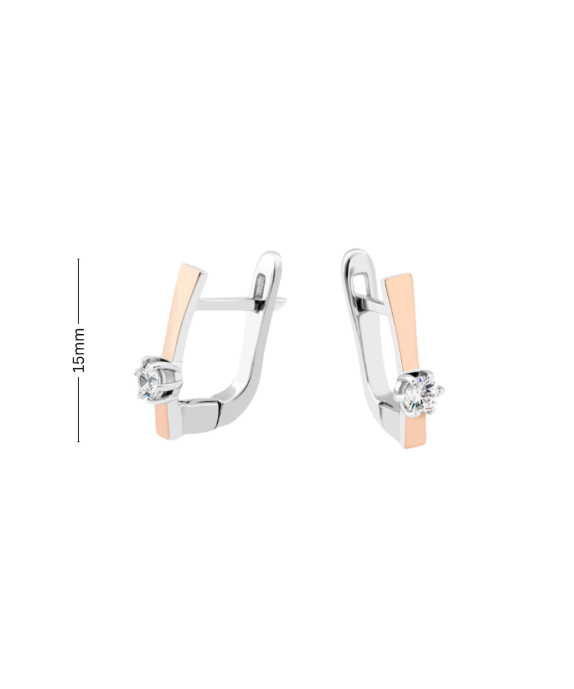 Gold plated Sterling silver earrings  with zircons Gold plated Sterling silver earrings  with zircons