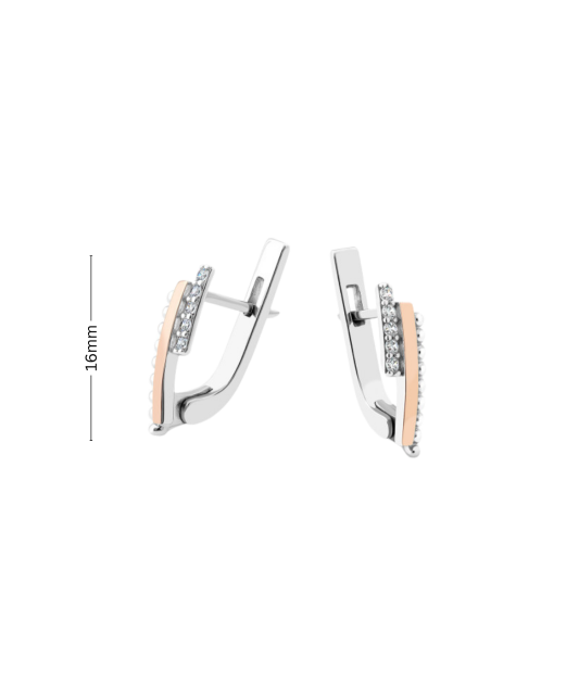 Gold plated Sterling silver earrings  with zircons