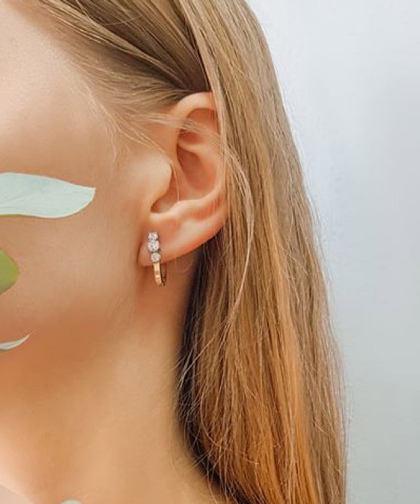 Серьги из позолоченного серебра с цирконами