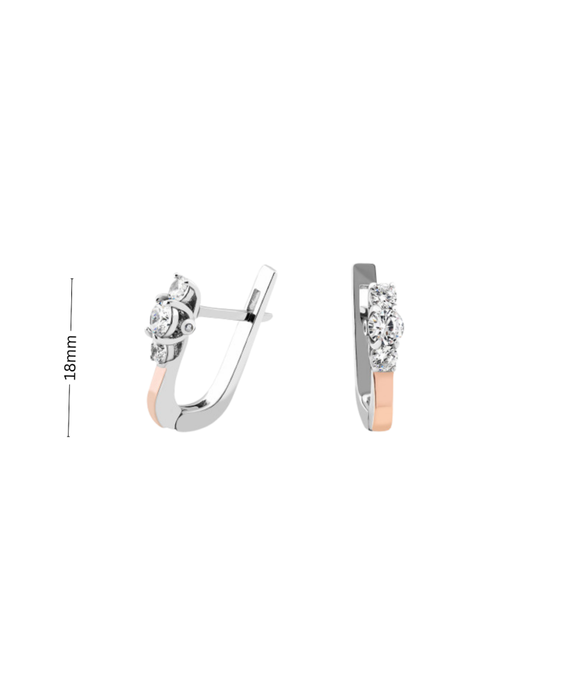 Gold plated Sterling silver earrings  with zircons