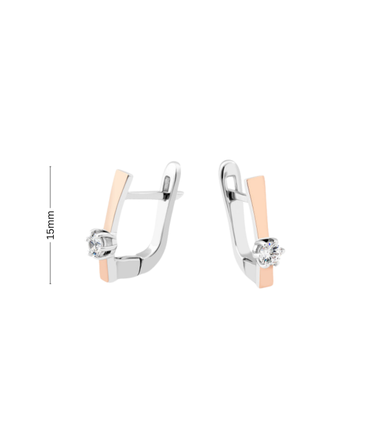 Gold plated Sterling silver earrings  with zircons
