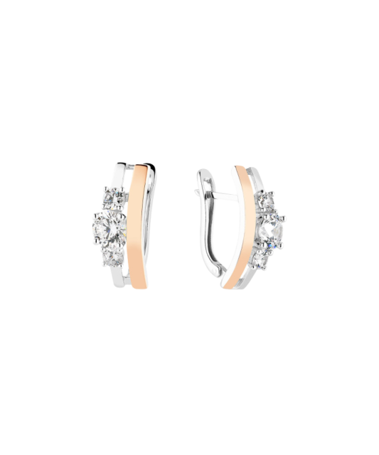 Gold plated Sterling silver earrings with zircons