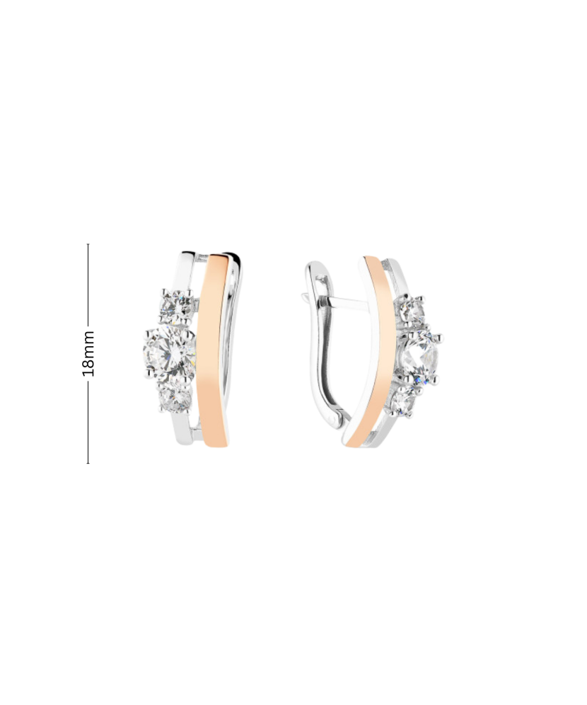 Gold plated Sterling silver earrings with zircons