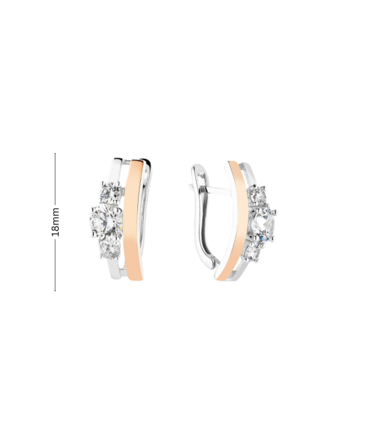 Gold plated Sterling silver earrings with zircons