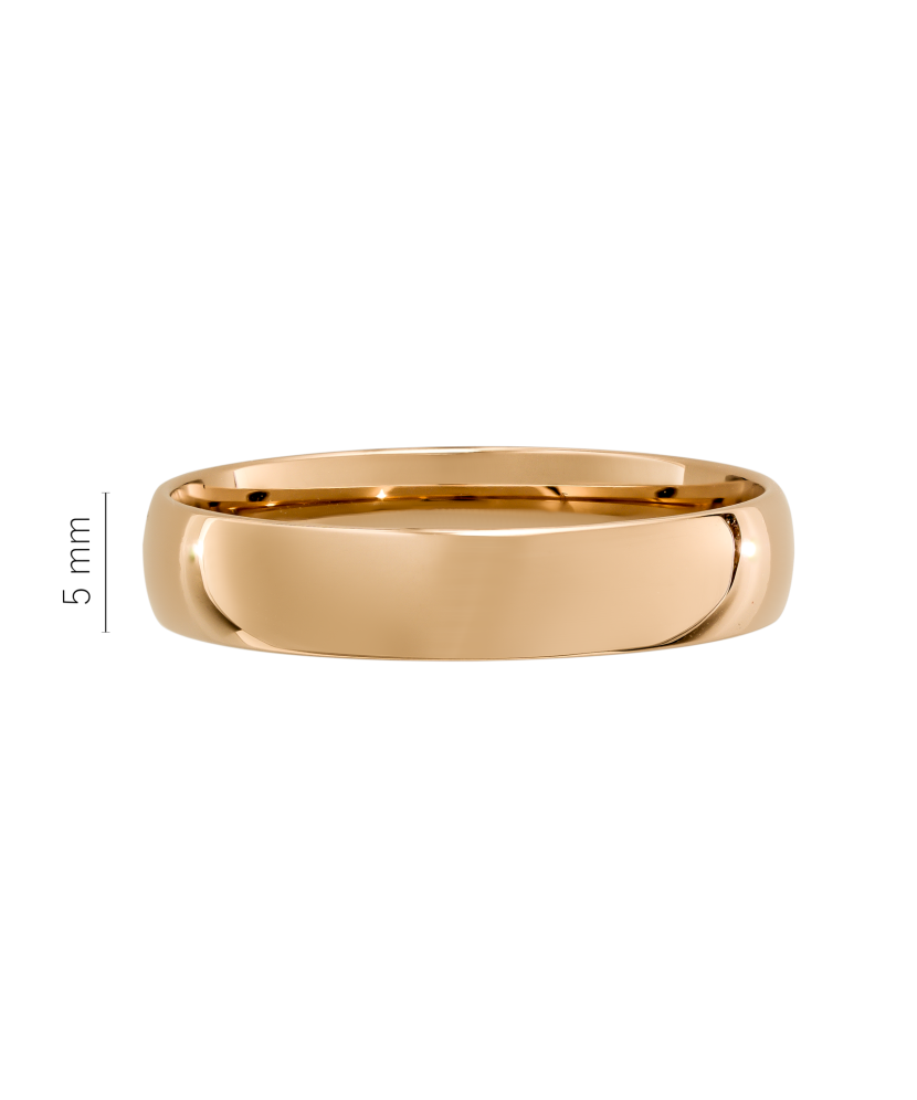 Gold wedding ring 5mm with comfort