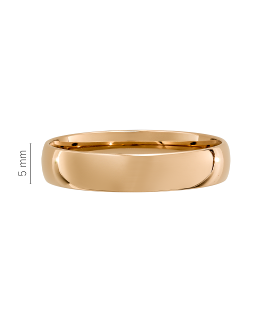 Gold wedding ring 5mm with comfort