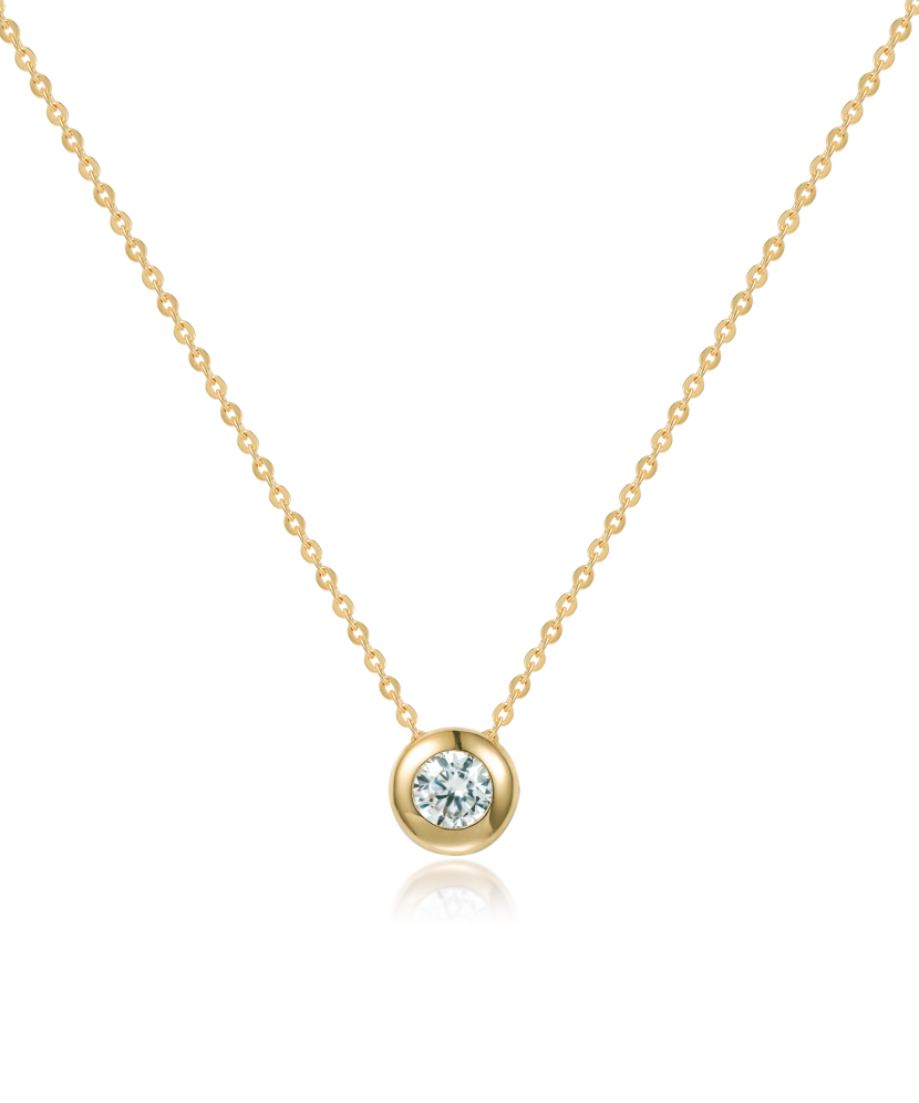 Yellow Gold chain with zirconium pendant
