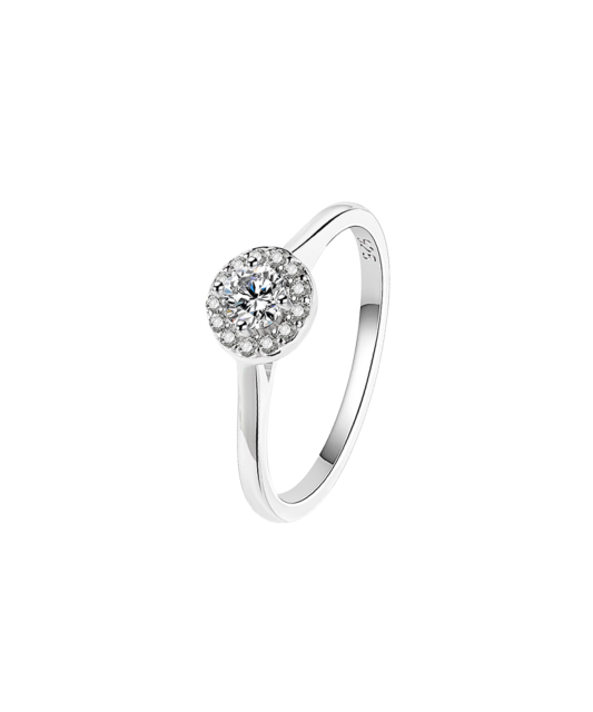 Sterling silver ring with zircons