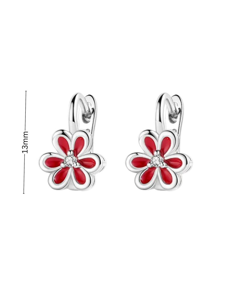 Sterling silver earrings with zircons "flowers" Sterling silver earrings with zircons "flowers"