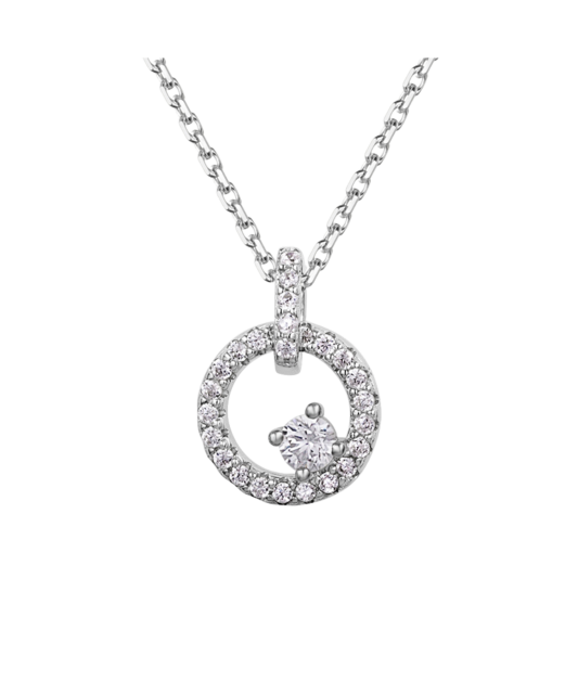 Серебряная цепочка с подвеской из циркона