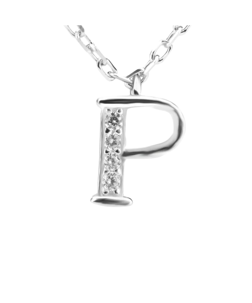 Sterling silver chain with pendant Letter P