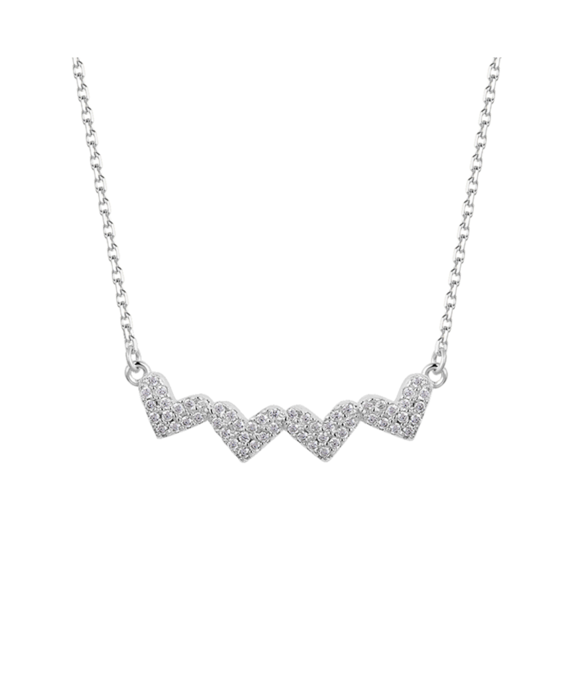 Sterling silver chain with zirconium pendant "heart"