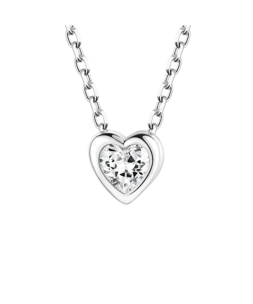 Sterling silver chain with zirconium pendant "heart" Sterling silver chain with zirconium pendant "heart"