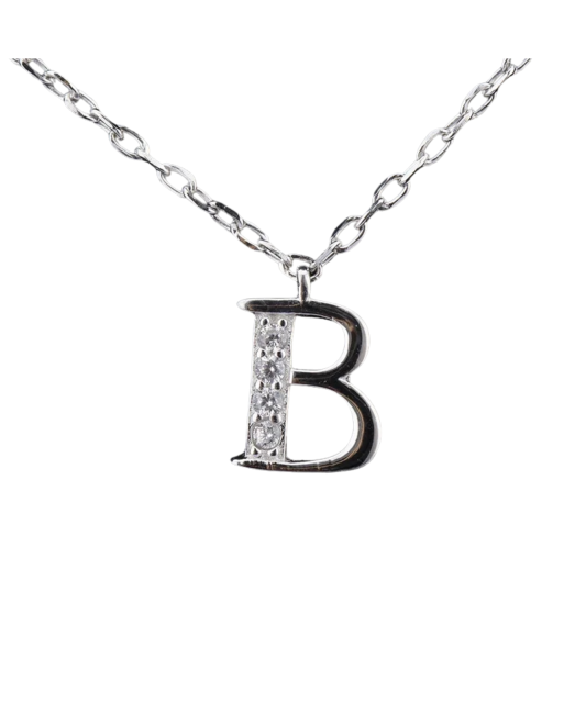 Sterling silver chain with pendant Letter B
