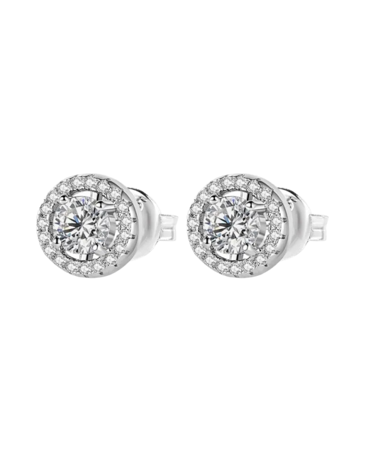 Sterling silver earrings with zircons