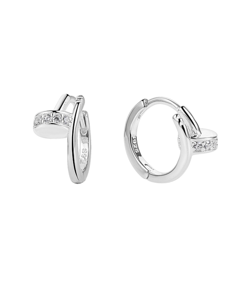 Sterling silver earrings with zircons