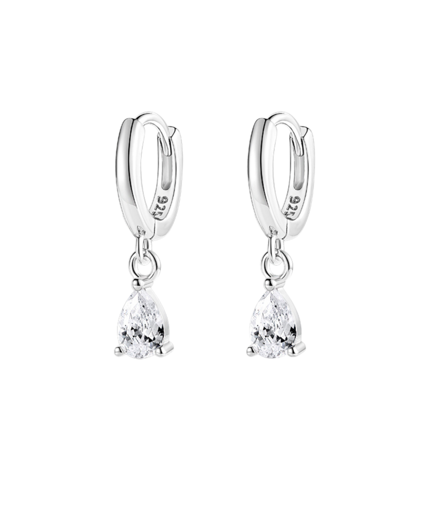 Sterling silver earrings with zircons