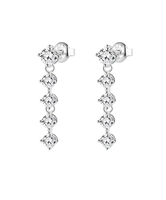 Серьги из серебра с цирконами
